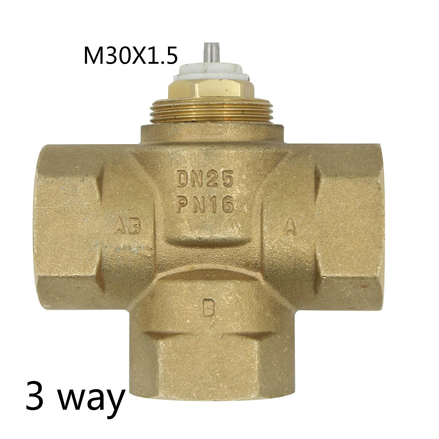 Brass three-way valve two-way valve DN15 DN20 DN25 M30X1.5 M28X1.5