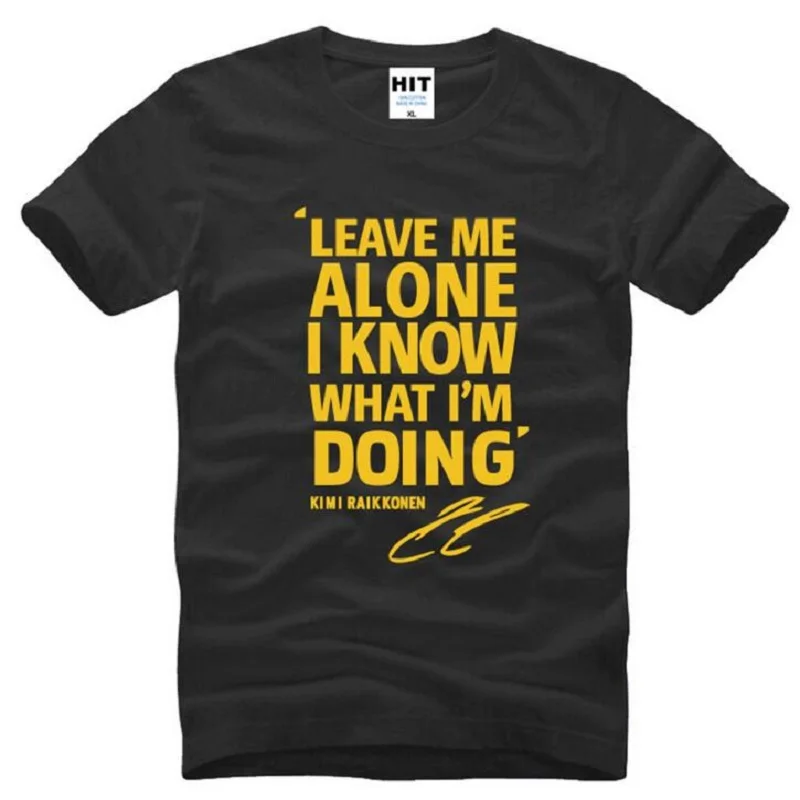 Leave Me Alone I Know What I'm Doing Letter Printed T Shirts Men Short Sleeve O Neck Cotton Men's T-Shirt Summer Hip Hop Top Tee