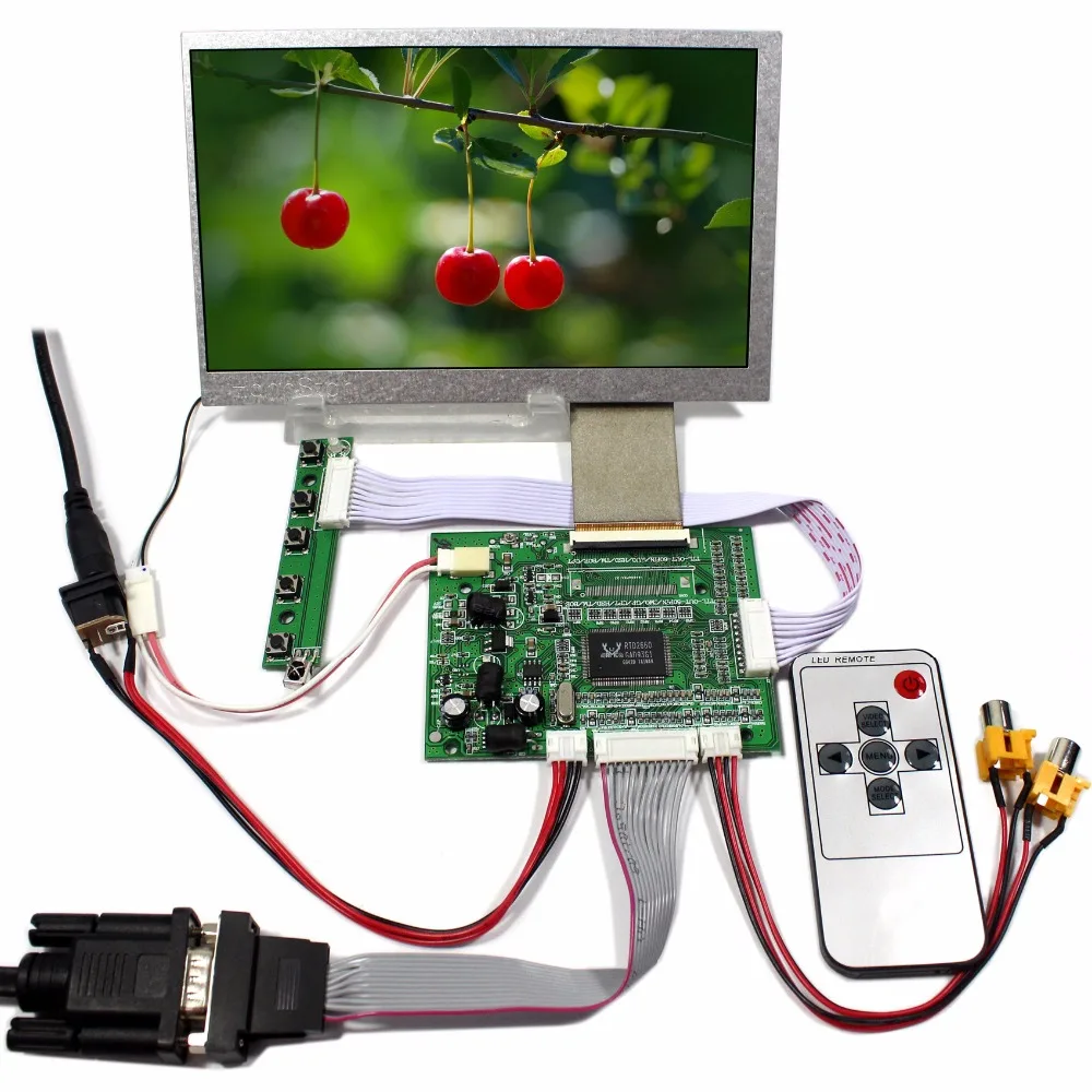 

VGA 2AV Reversing LCD Controller Board With 7" HSD070IDW1 800x480 LCD Screen