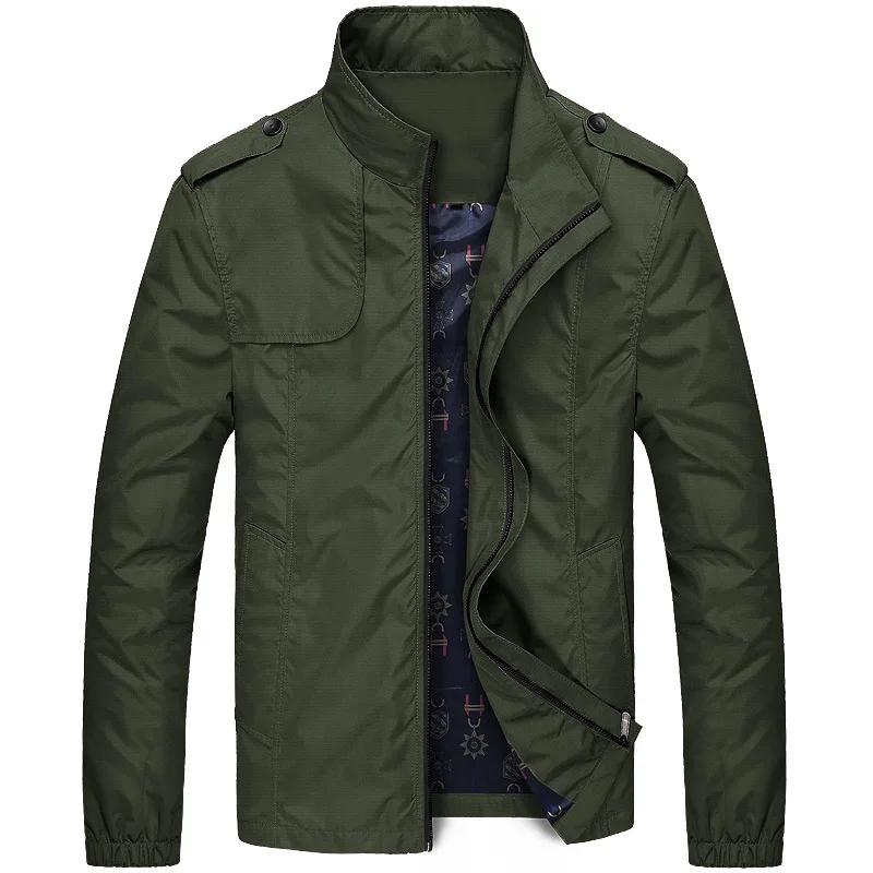 URSPORTTECH Men's Jackets Spring Autumn Slim Fit Solid Mens Bomber Jacket Male Casual Overcoat Fashion Mens Baseball Jackets Top