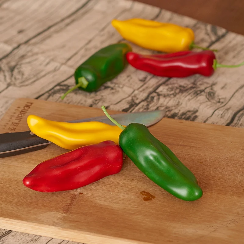 3pcs/lot Fake Tropical Fruit Kids Classic Toys Kitchen Toys Simulation Decorative Props Chili Pepper Model Photo Shoot Props