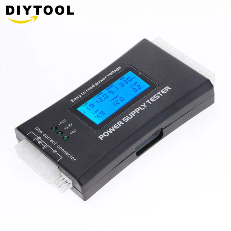 1 pz Digital LCD Power Supply Tester Computer multifunzione 20 24 Pin LCD HD ATX BTX Test di tensione sorgente batteria tester