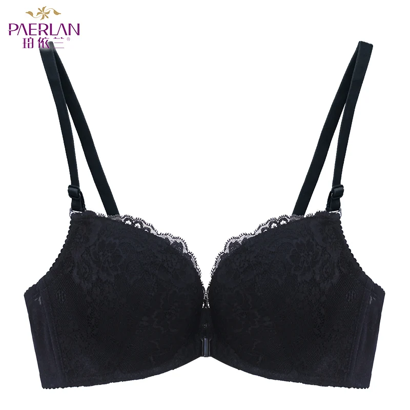 Wire Free Front Closure lace female bra in the summer Small breasts thick Push back Up the zero bound sexy beauty underwear