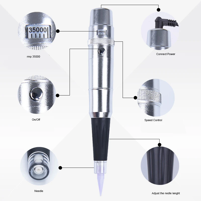 Stylo de maquillage distant en continu pour Eyeblogules, machine à tatouer la moins chère, odorà moteur suisse, outils de microblading, pointes