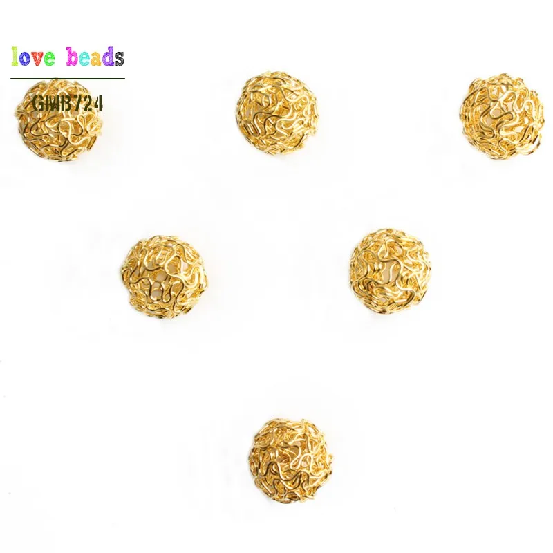 20pcs Silver Color Gold Bronze color Hollow Twist Ball Wire Beads 18mm for DIY Jewelry Earing Making