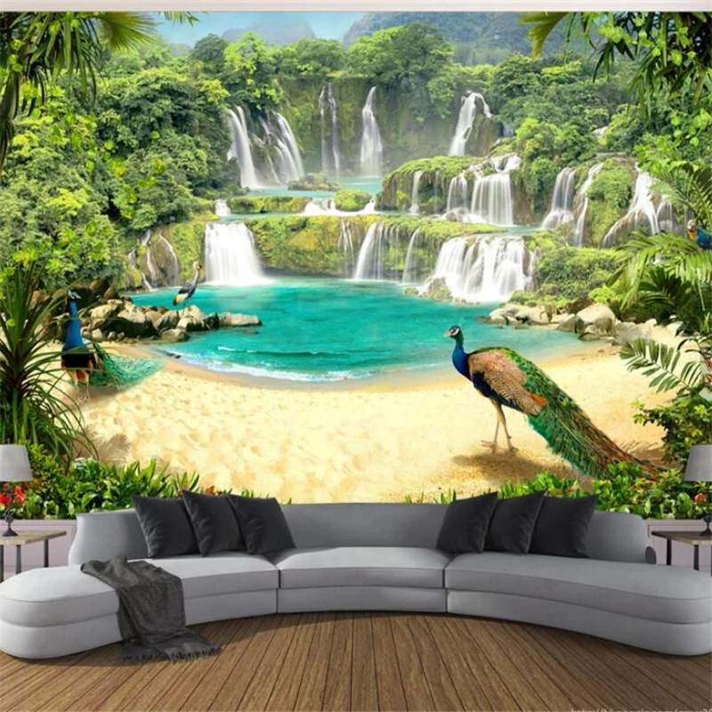 

beibehang Custom wallpaper 3d photo mural waterfall lake scenery 3d living room bedroom background wall paper 3d papel de parede