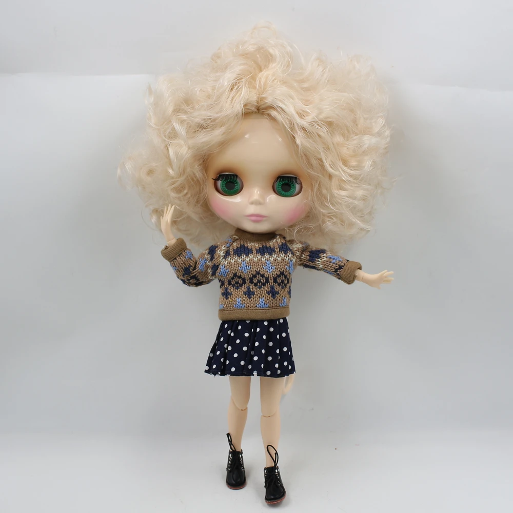 ICY DBS Blyth Doll Series No.BL3139 Champagne little curly hair with Cross eyes white skin Joint body Neo 1/6 BJD