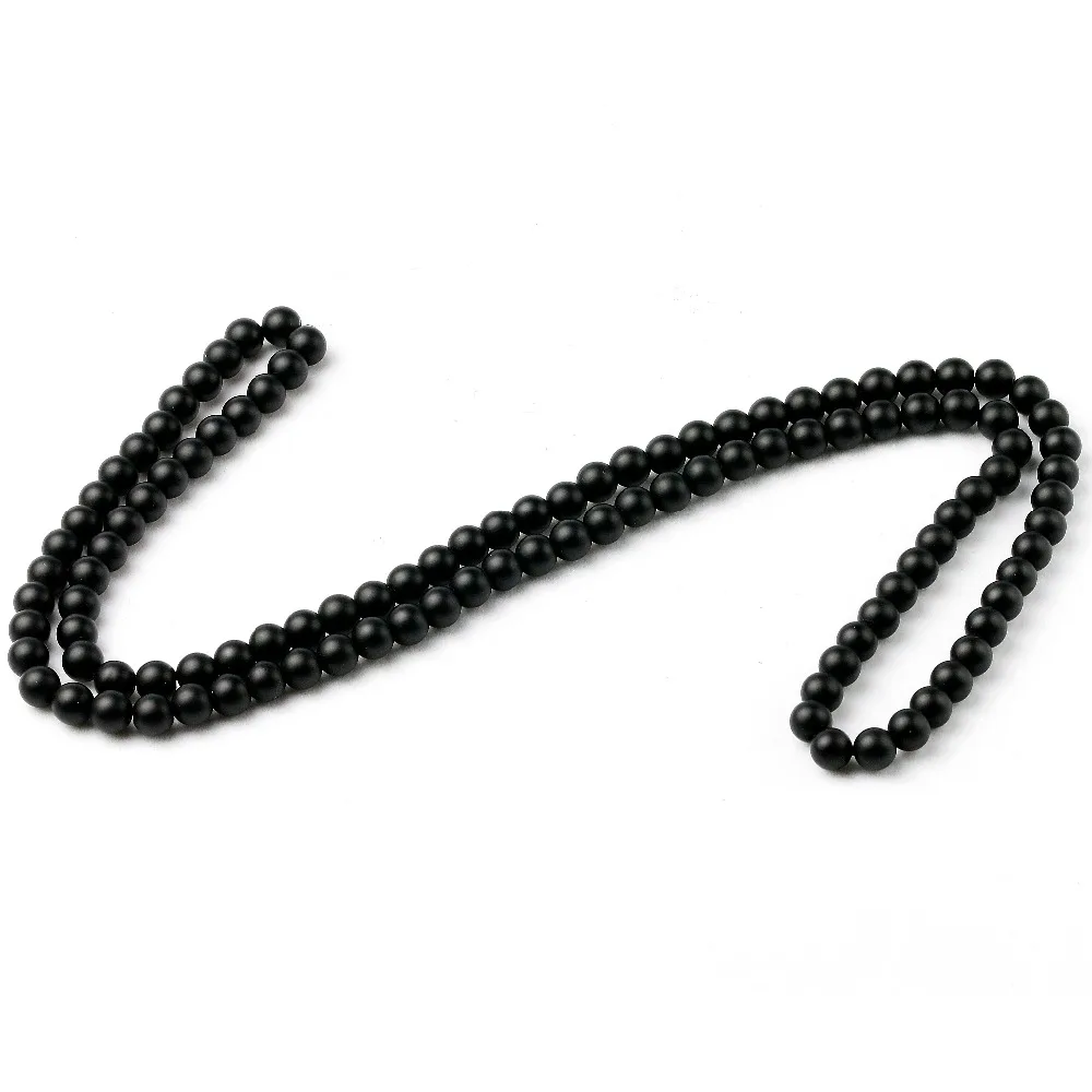 Matte Black Onyx Necklaces &Pendants Mens Natural Stone Women Beaded Long Necklaces Statement Female Jewelry Handmade Gift