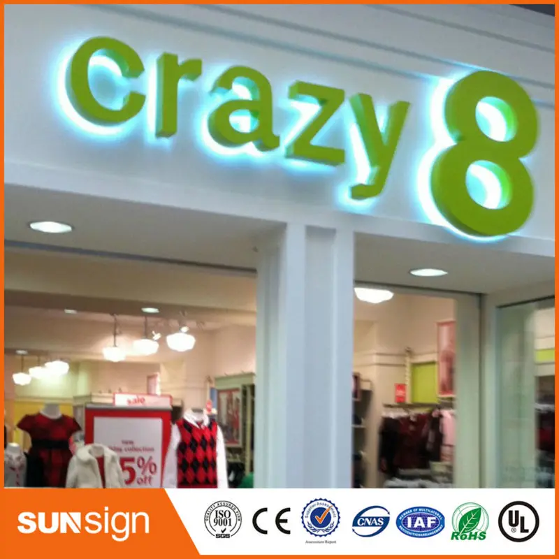 Sale sign black painted stainless steel led backlit channel letters