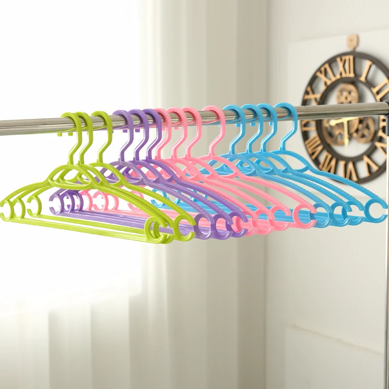 20 pcs/lot Bold Plastic Clothes Hangers Non-slip Shoulder Design Clothing Hanging Without Marks Heavy Duty Pants Rack