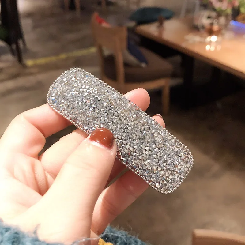 Fashion Shining Full rhinestone temperament  hairpin side clip Accessories For Women Girls Hairgrip Hair Headwear