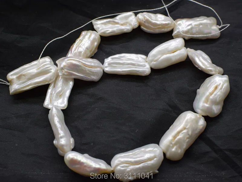 freshwater pearl white biwa reborn keshi 22-28mm AA 15inch  FPPJ wholesale beads nature loose beads for DIY jewelry