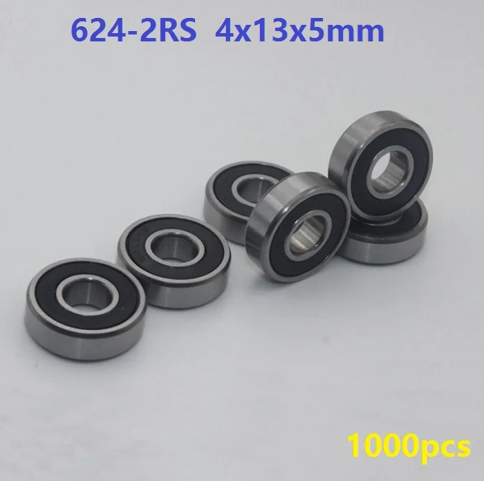 

1000pcs/lot 624RS 624-2RS 624 RS 2RS Miniature ball bearings 4*13*5mm Deep Groove Ball bearing 4x13x5mm