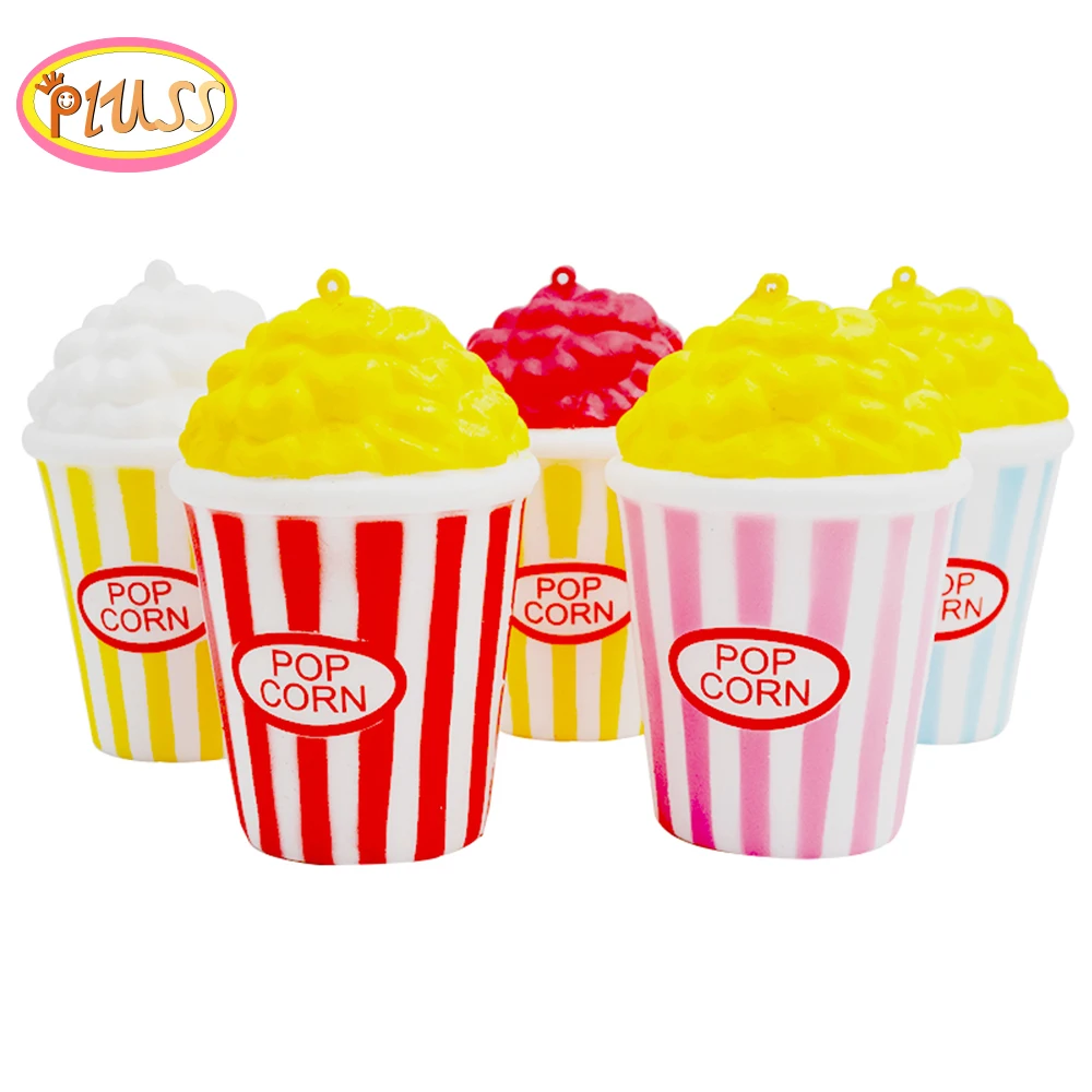 Squishy PU Popcorn Cup Squishy Slow Rising Decompression Easter Phone Strap Squeeze Toy Gift Toys Stress Relief