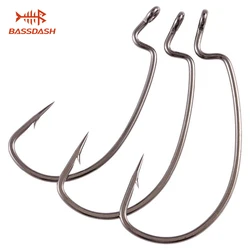 Bassdash EWG Worm Hooks Baitholder Hooks 1/0 4/0 3/0 2/0 for Bass Trout Walleye Panfish Catfish Fishing 60 piece