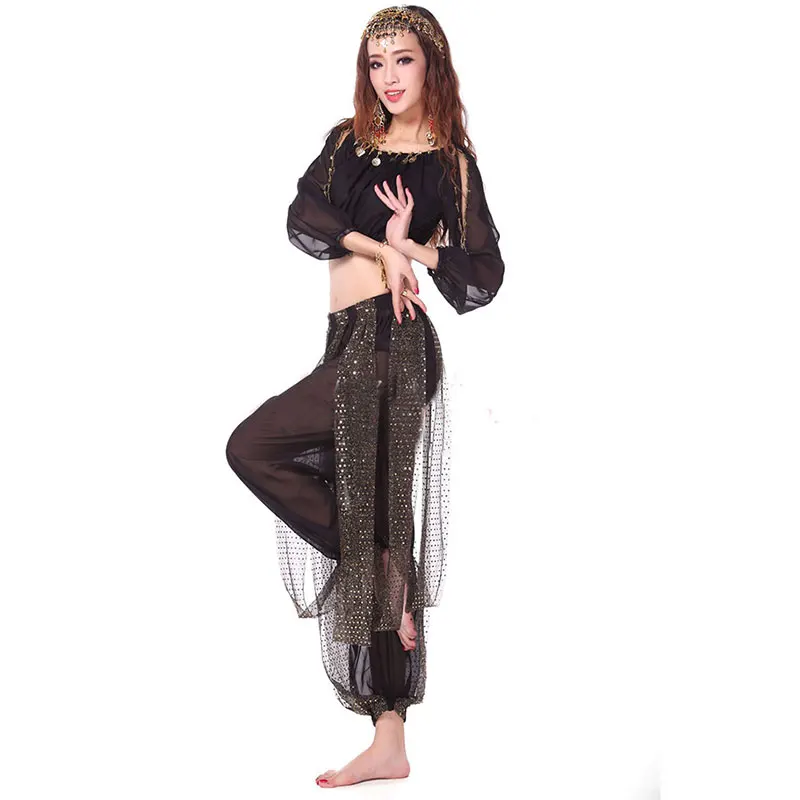 2 kawałki garnitur stroje do tańca brzucha orientalne kostiumy do tańca Bollywood kostiumy do tańca B zestaw do tańca brzucha Top biustonosz + spodnie