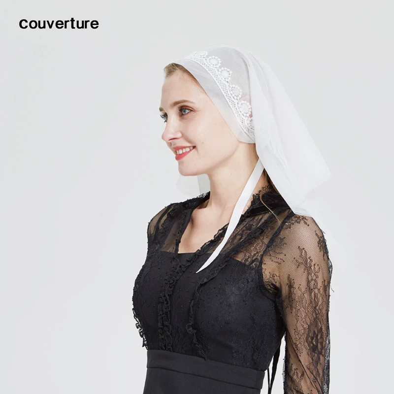 White Latin Mass veil Lace Triangle prayer veil for chapel headcovering christian Catholic mantilla for church scarf shawl