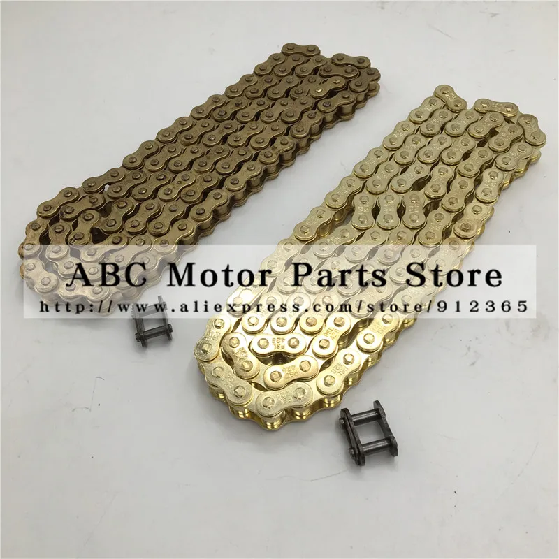 Gold 428 102/104/108 links GOLD O-RING chain 110-150cc dirt bike/pit bike 420 Chain Gold For CRF 50 70 SSR Pit Dirt Bike