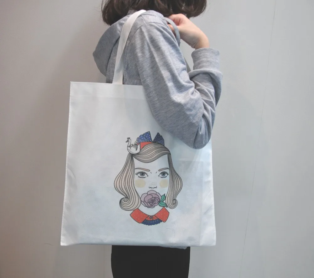 100pcs/lot wholesale Sublimation diy bag 2016 Print Bag Eco Friendly Shopping Bag Grocery Tote Shoulder Handbag