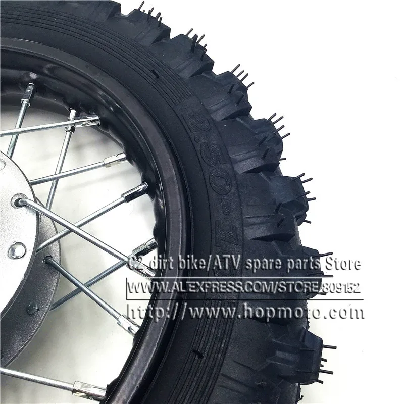 2.50 - 10inch Rear Tyres Steel Rims Drum Brake Wheels Rims Hub CRF50  Kayo Chinese Dirt Pit Bike motorcycle Mini Bike