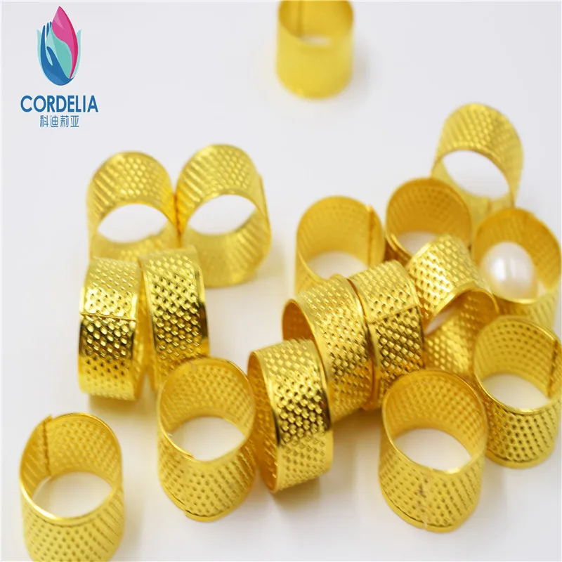 wholesale price 30 pcs high quality cooper made adjustable 1.8cm round thimble as sewing tool as embroidery finger shield pin