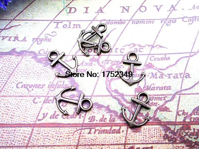 25pcs--Anchor charms, Antique Bronze tone Anchor Charm Pendants 15x18mm