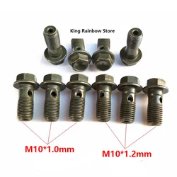 10pcs M10x1.0 M10x1.25 Double Banjo Bolt Motorcycle Drain Oil Screw For Brake Caliper banjo bolt or Brake hose Caliper Master