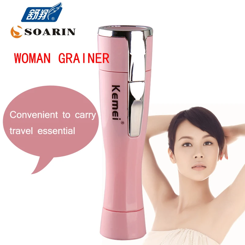 KEMEI Mini Epilator Bikini Women AAA Battery Electric Epilator Hair Removal Body Lady Shaver Trimmer for Women Face Electric