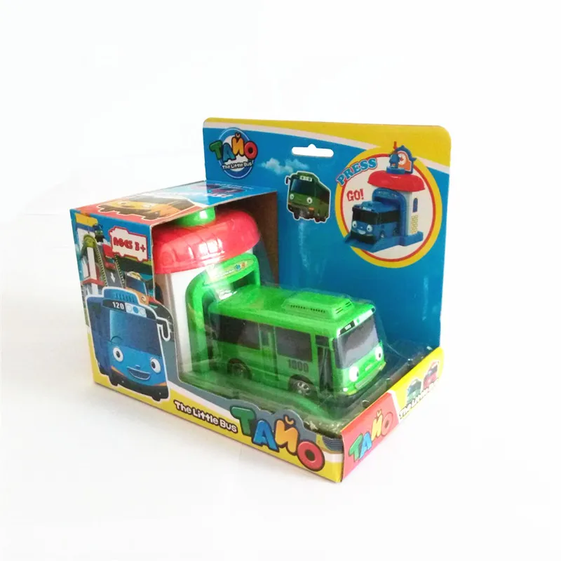 One piece Korean Cute Cartoons garage toy bus model  plastic baby araba oyuncak mini tayo car for kids Christmas gift