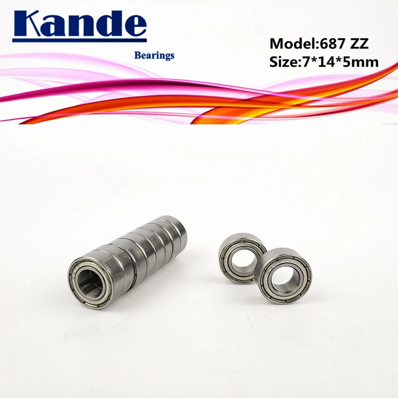 Kande Bearings 687 ZZ ABEC-1 687-2Z ABEC-3 687ZZ ABEC-5 687 ZZ Miniautre Ball Bearing 7x14x5mm 687