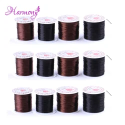 Hilo elástico de goma de nailon, hilo negro redondo, línea de cristal, cuerda elástica para pulseras de cuerda, collar artesanal, 60m, 11m, lote de 5 unidades