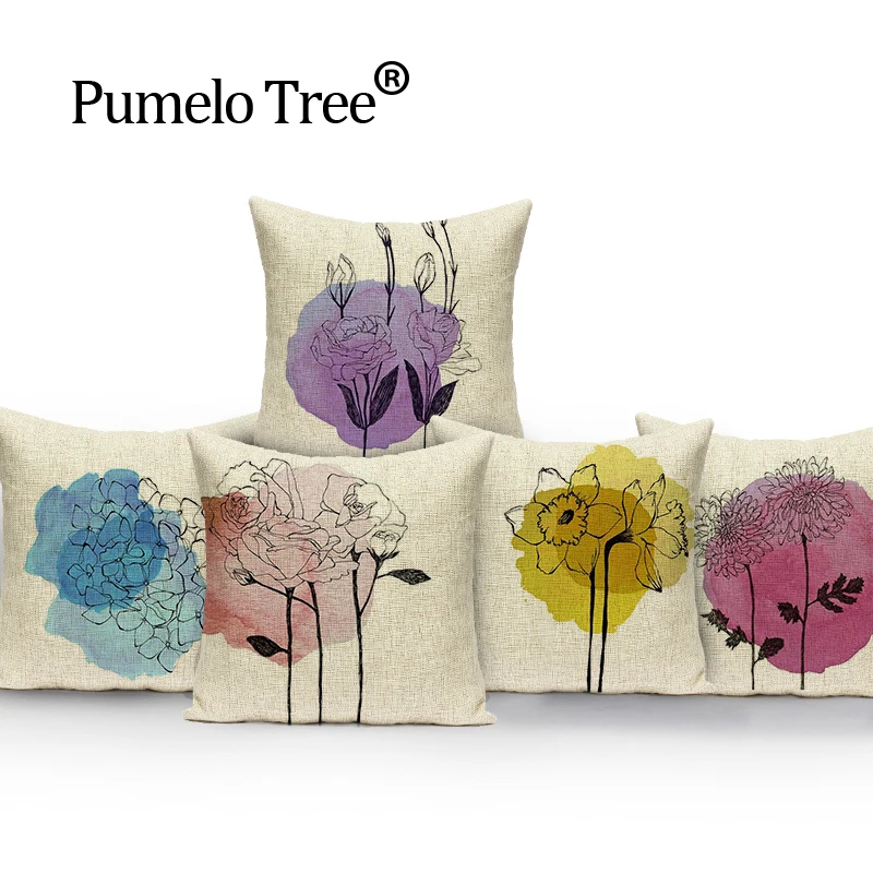 Colorful butterfly pillow cover Square  home cushions Dropshipping throw pillows animal linen cushions decorative cover cushion