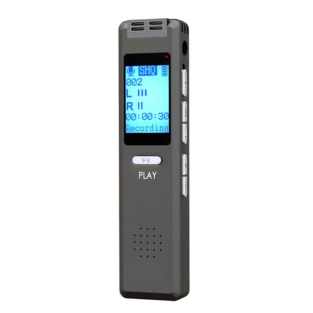 

USB Professional Voice Recorder MP3 Player Recording Portable Stereo Audio Voice Activated Rechargeable Dictaphone Gray V22