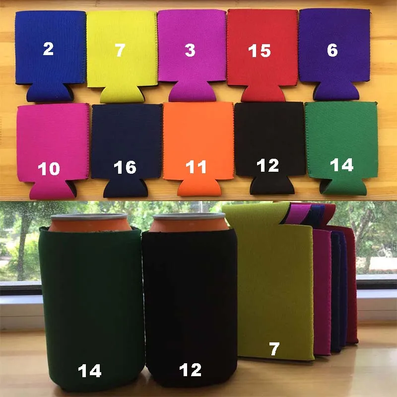 

100pcs No Logo Print Neoprene Stubby Holders Beer Bottle Can Sleeve Picnic Cooler Thermal Bags Can Holder Drink Sleeve For Wine