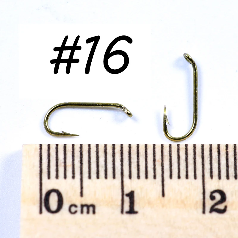 Bimoo 50pcs Fly Fishing Wet Fly Hook 2X Strong Wire Nymph Hook Bronze Finish Fly Tying Material Size #8 #10 #12 #14 #16 #18 #20