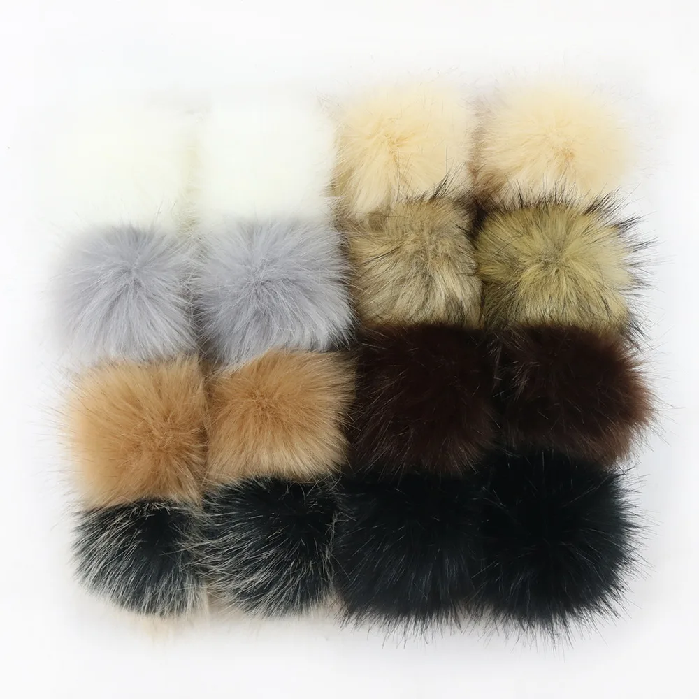 12pcs/lot Handmade DIY Artificial Faux Raccoon Ball Fur Pom Pom For Hat Furry Pompom Sewing Crafts Accessories 8/10/12/15/cm