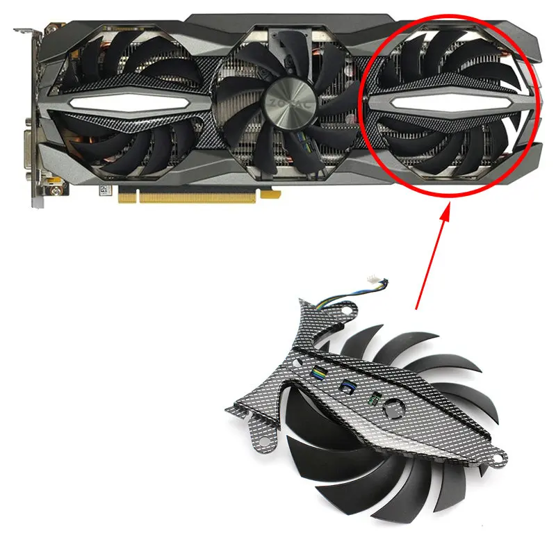 Imagem -03 - Original para Zotac Gtx1060 Gtx1070 Gtx1070ti Gtx1080 Plus oc Placa Gráfica Ventilador de Refrigeração Ga92s2u Dc12v 0.46a só Fãs