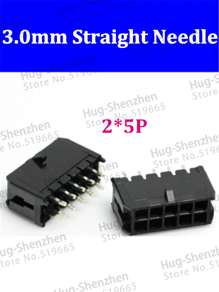 Wholesale Molex 3.0mm 2*5pin 10Pin 10-pin car power connector socket molex 43045-1012 straight needle connector 180 degree