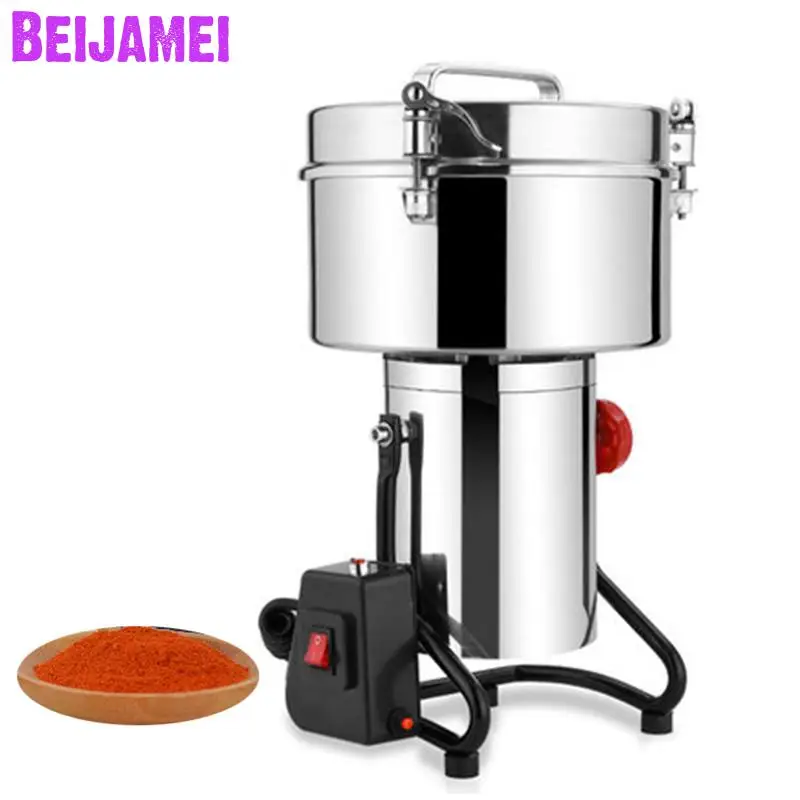 

BEIJAMEI New Arrival 3000g Commercial Herb Grain Powder Grinder Machine / Industrial Chinese Medicine Herbal Grinding