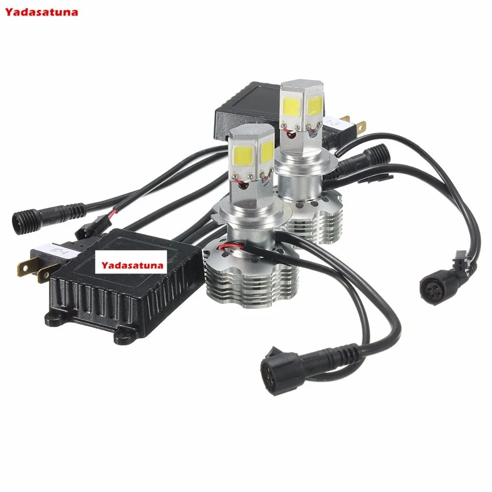 

2*PX26D H7 499 120W 12000LM LED Headlight Kit Low Beam/High Beam/Car Light Bulbs 6000K White -4-Sided Epistar COB Chips Canbus