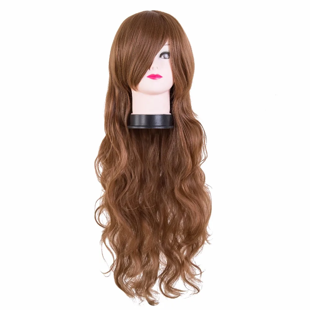 Curly Hair Fei-Show Synthetic Heat Resistant Cosplay Cover Face Bang Carnival Wigs Women Female Salon Party Halloween Hairpiece