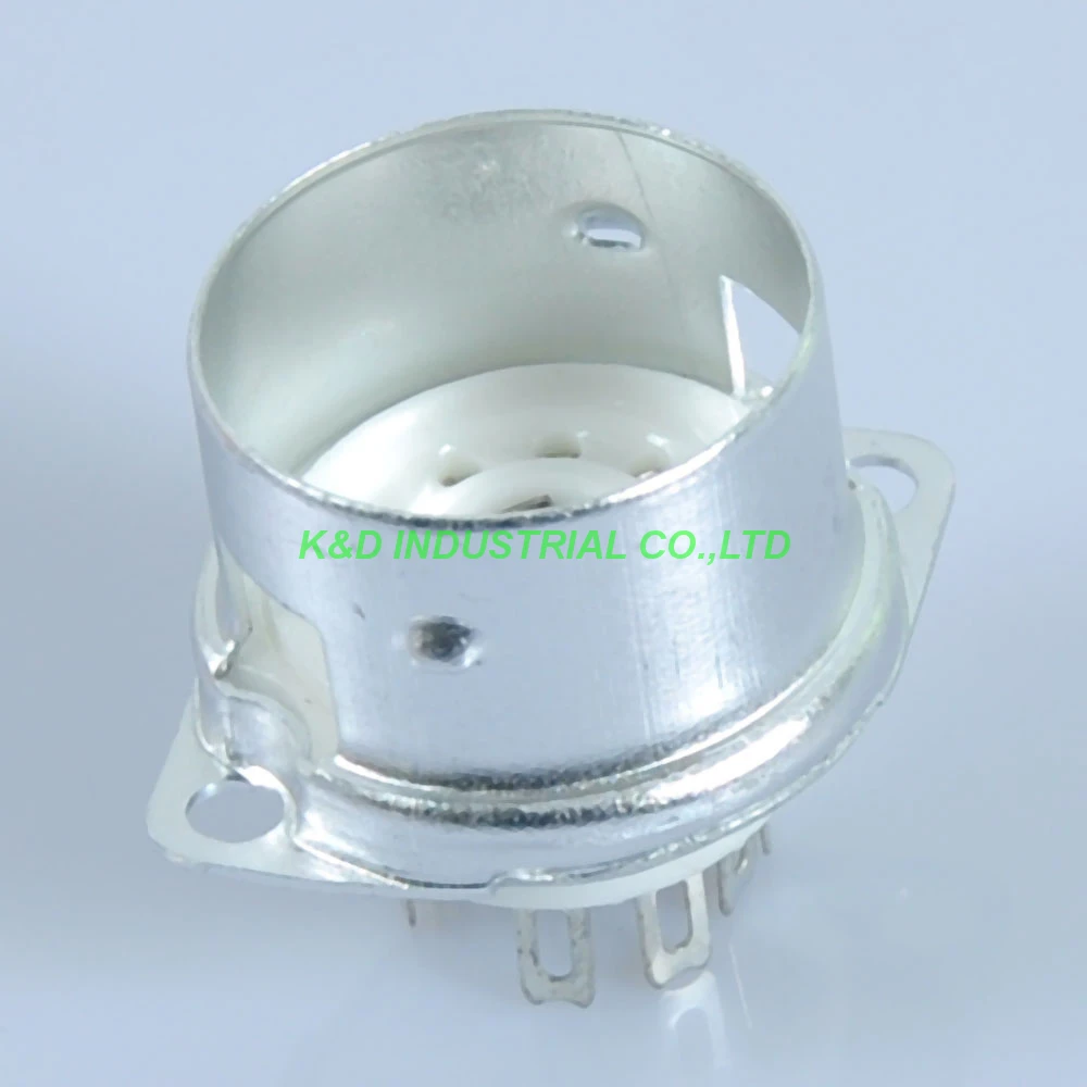 5pcs B9A Skirted 9Pin Tube Shield Socket 12AX7 6DJ8 ECC88 12AU7 ECC83 Chassis for Tube Amplifier