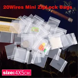 100Pcs/Lot 20 Wires Mini Zipper Lock Bags Thicken Plastic Packaging Bags Small Plastic Zipper Bag High Quality pill Bag