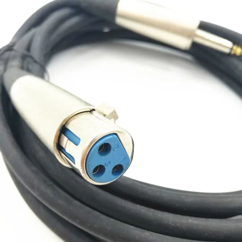 1pc 4 Meters 6.3mm  3 Core Audio Cable RCA Male Connector Line Cannon Microphone Cables Mic