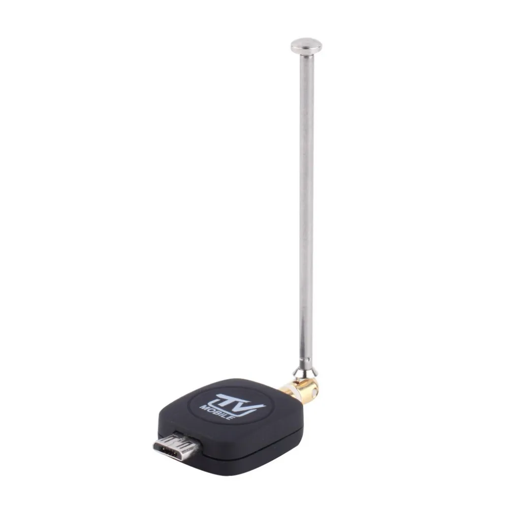 DVB-T Micro USB Tuner para Android Tablet e Telefone, Mobile TV Receptor Stick, Dongle de Satélite Digital, Preto, Alta Qualidade
