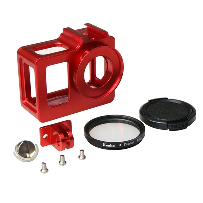 Accessories Alloy cage Protective Housing Case Cover Metal frame+UV filter for SJCAM SJ4000/SJ5000/7000 SOOCOO C30 EKEN H9 H9R