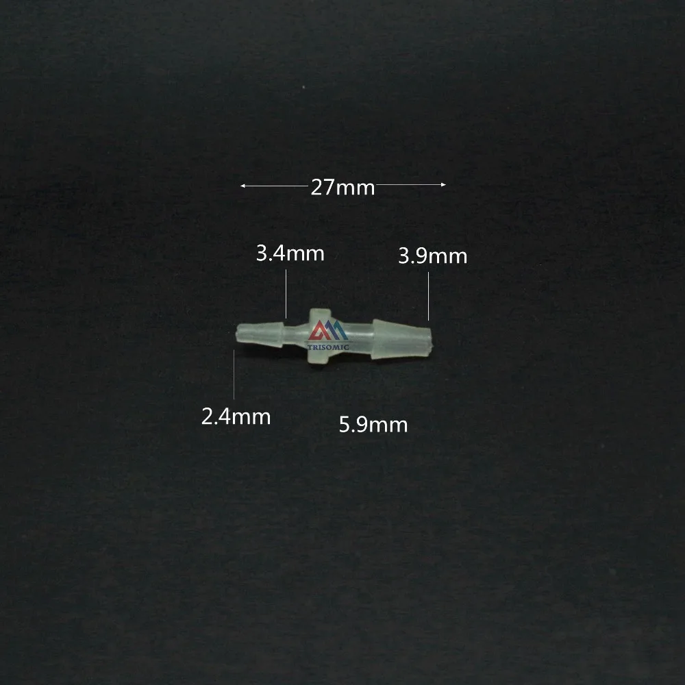 

3.9mm*2.4mm Straight Reducing Connector Plastic Fitting Barbed Reducing Connector