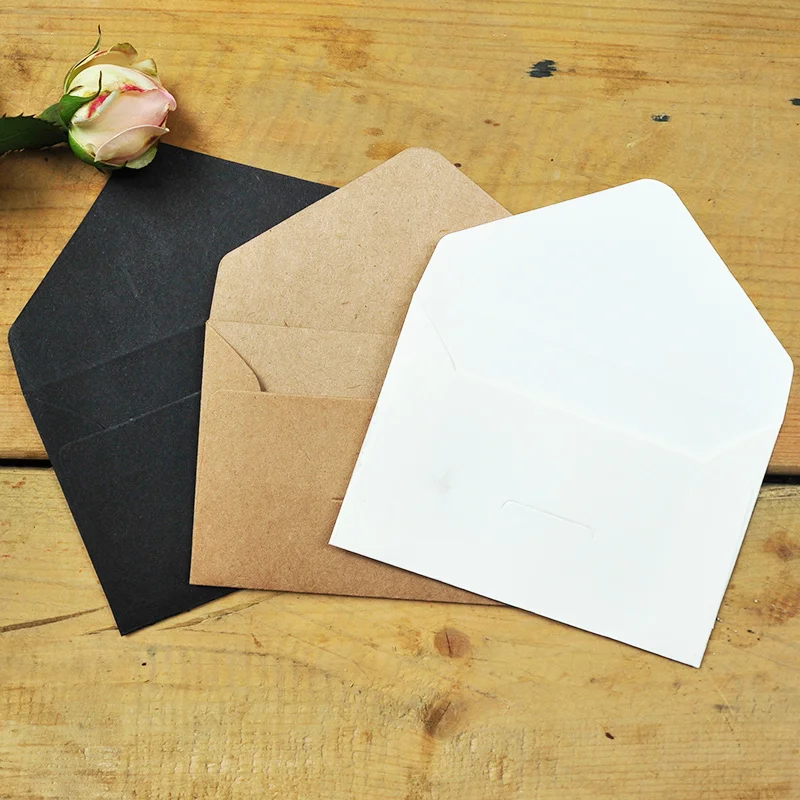 (10 pieces/lot) 6.7*10.5cm Vintage Mini Envelops Kraft Paper Envelopes Mini Greeting Card Envelopes