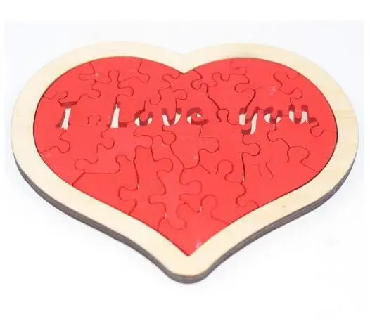 New Heart-shaped Intelligence Wooden Jigsaw Puzzle Brain Teaser Game