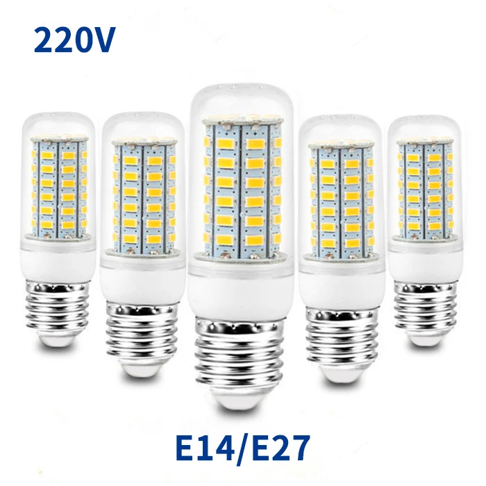 E27 LED lamp E14 LED bulb SMD5730 220V corn bulb 24 36 48 56 69 72 LEDs corn bulb LED warm white for home decoration blister